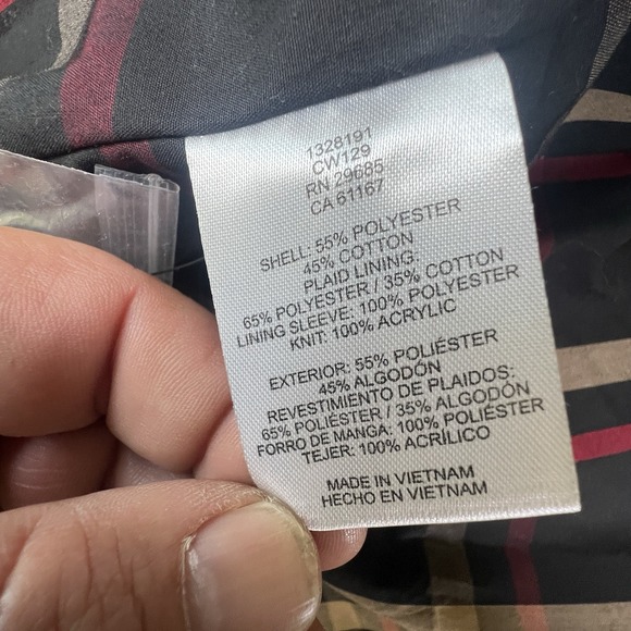 Pendleton Jacket Womens Medium Blk Water Resistant Rain Coat Plaid Liner 1328191 - Picture 10 of 16